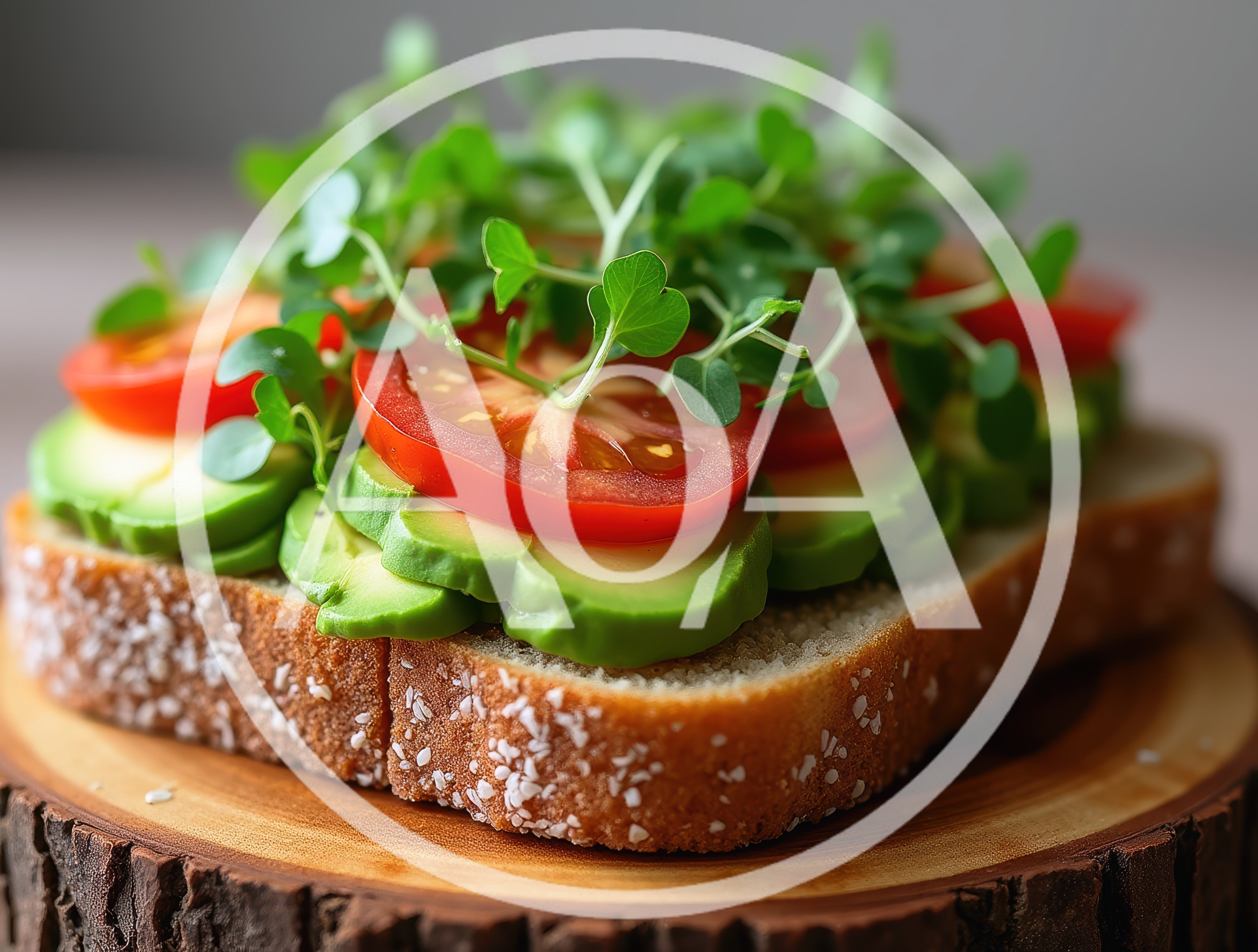 Avocado Toast With Tomato Slices And Microgreens