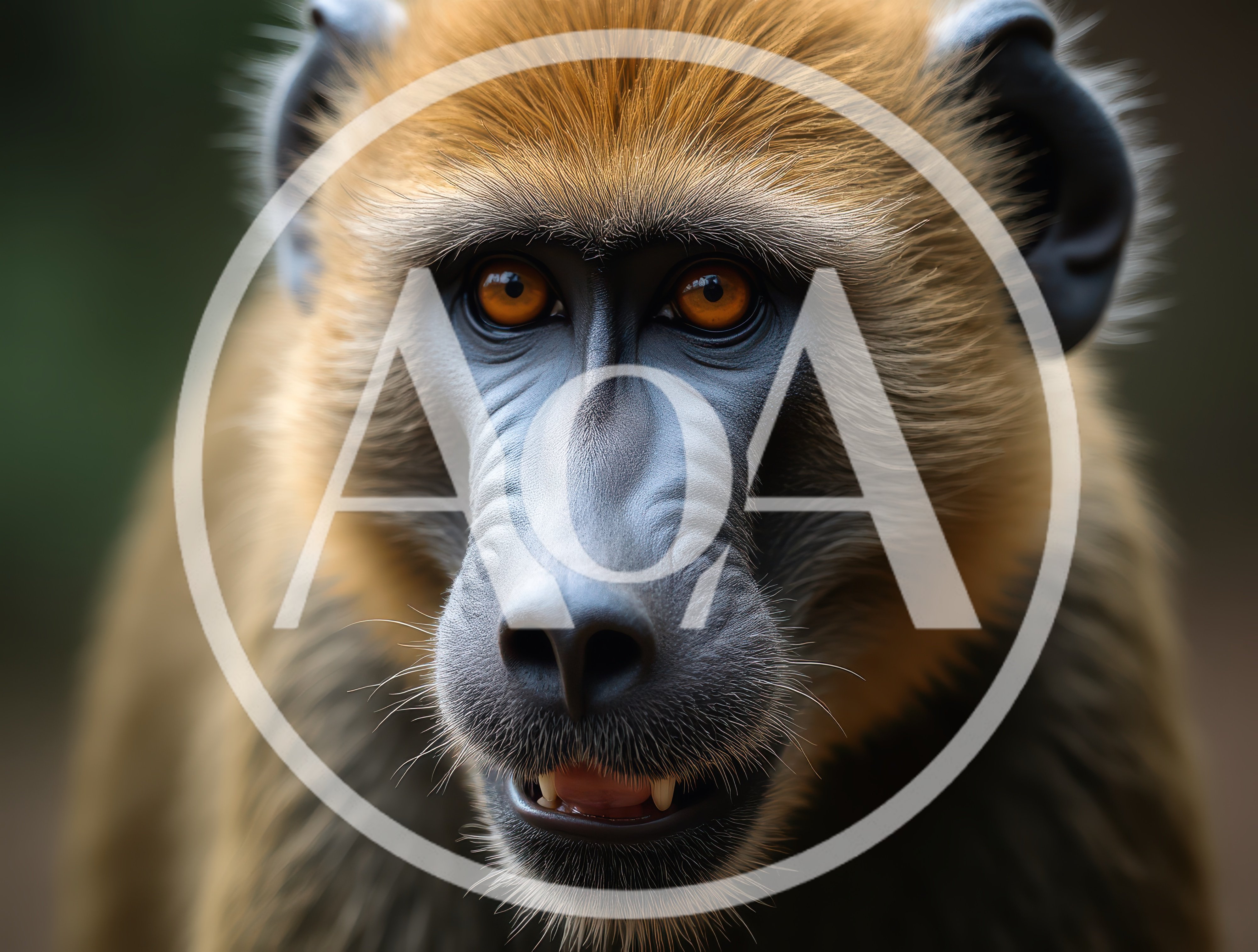 Close Up Portrait Of A Mandrill Monkey