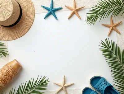Summer Beach Vacation Flat Lay With Accessories