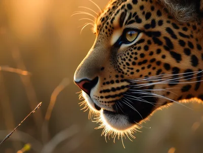 Close Up Portrait Of A Wild Leopard