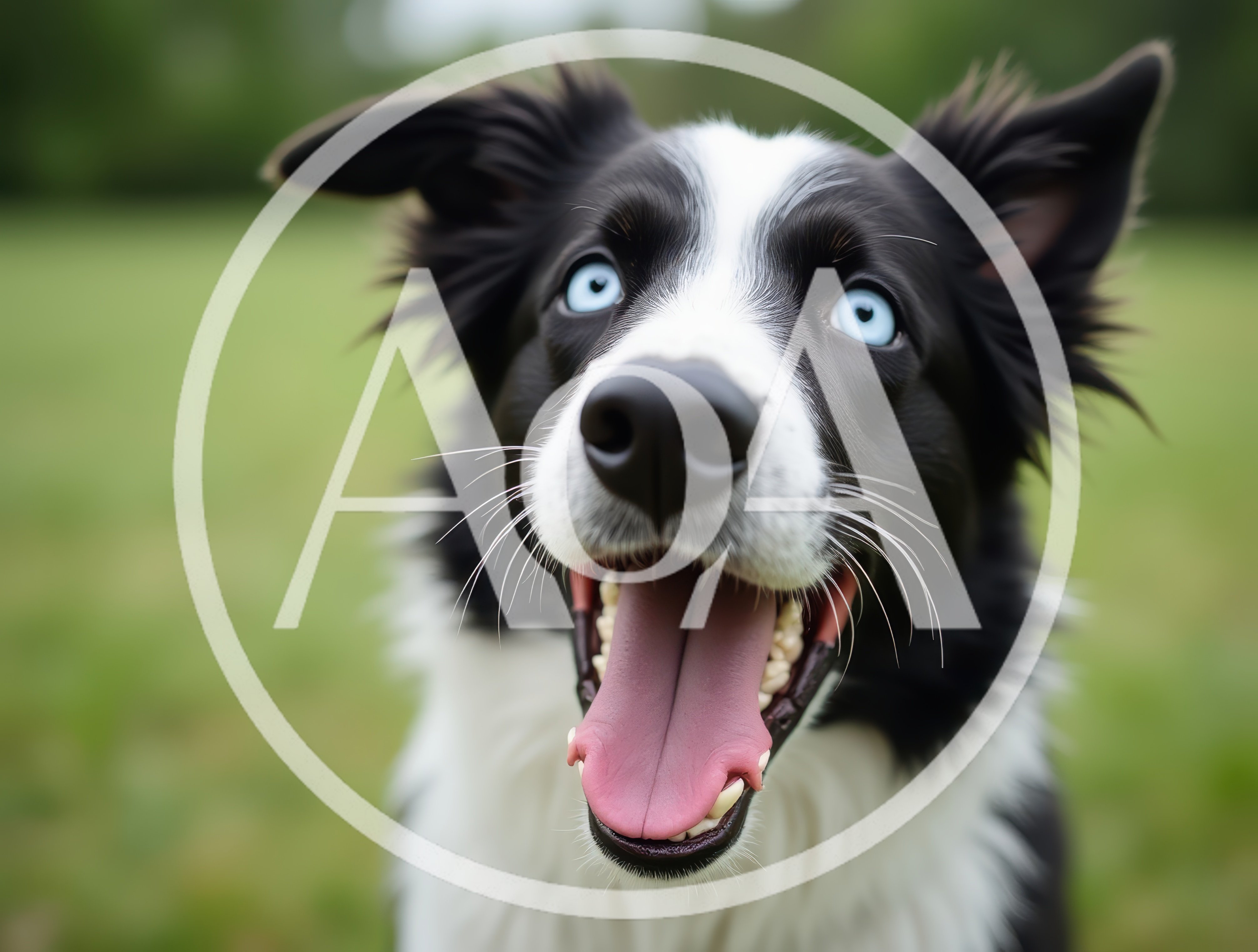 Happy Border Collie With Bright Blue Eyes