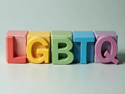 LGBTQ Letters On Colorful Wooden Blocks