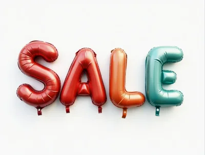 Sale Word Made Of Colorful Foil Balloons