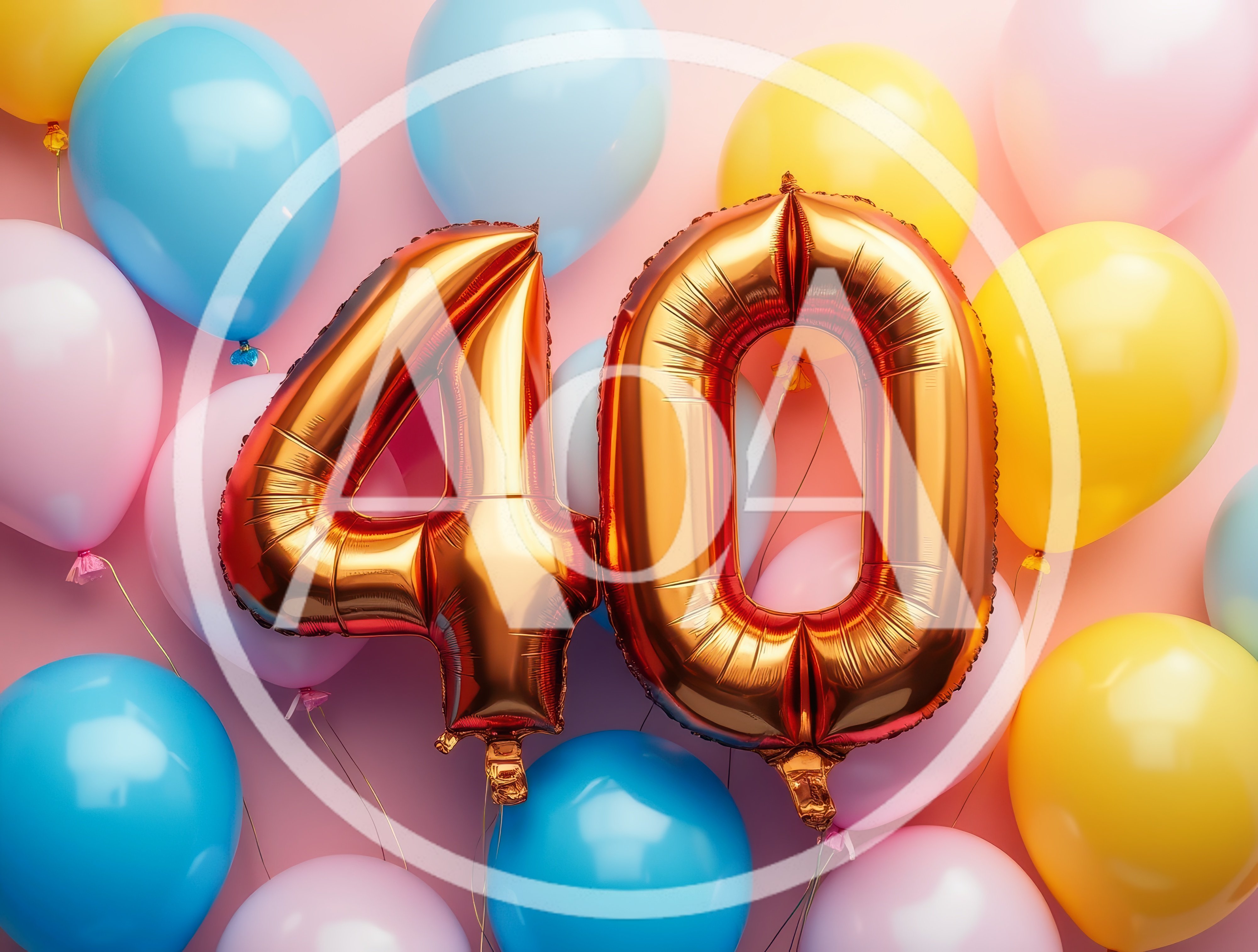 Gold Number Forty Balloons For Birthday Celebration