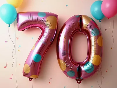 Seventieth Birthday Celebration Foil Balloons