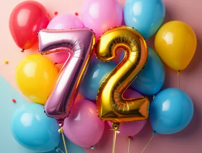 Seventy Two Number Balloons For Birthday Celebration
