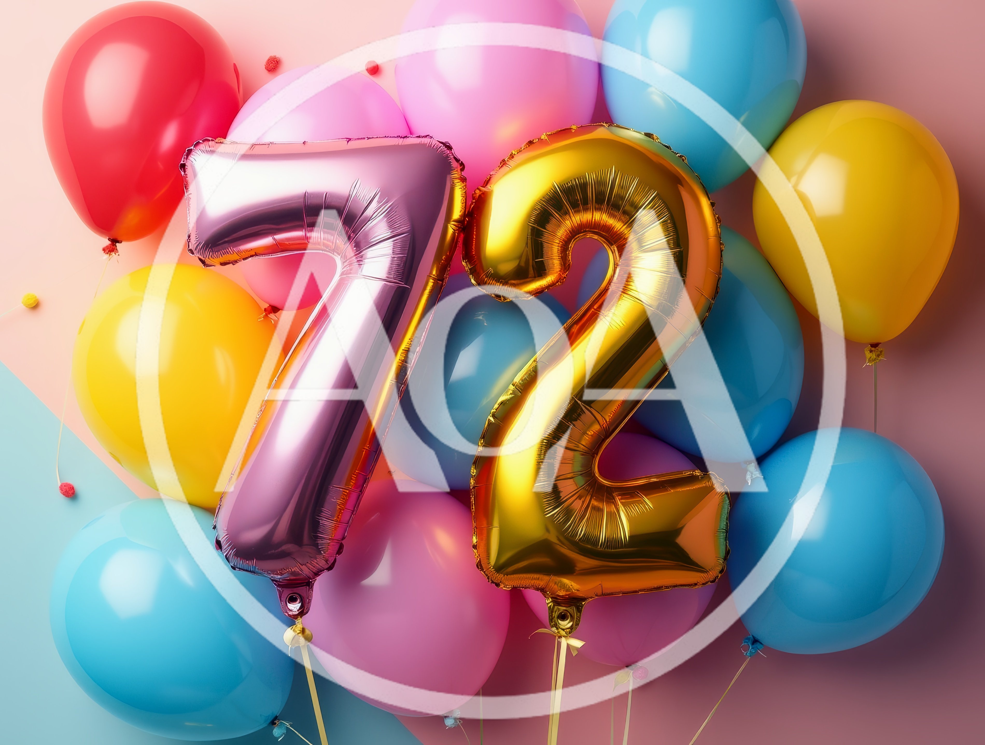 Seventy Two Number Balloons For Birthday Celebration