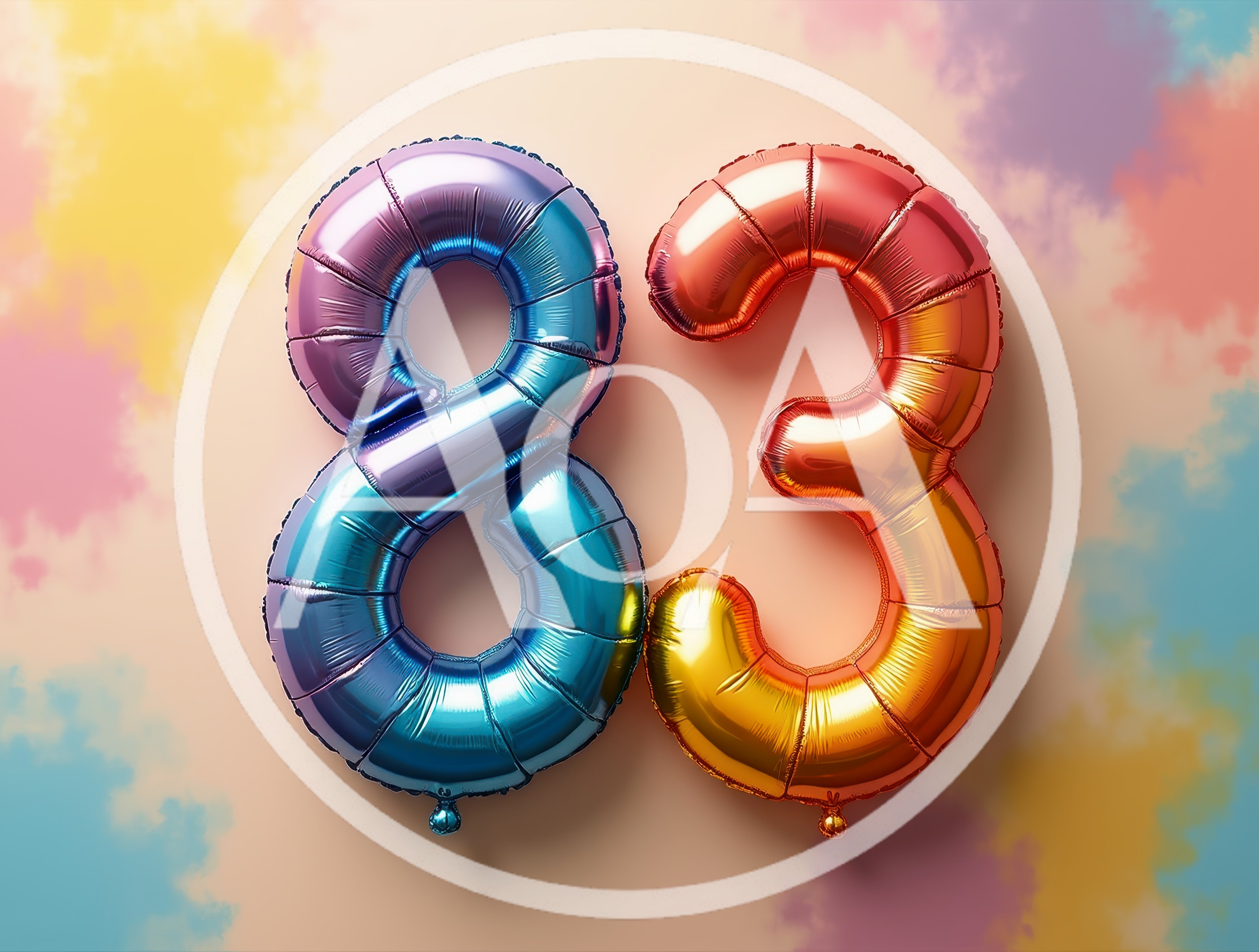 Metallic Foil Balloon Number Eighty Three