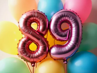 Metallic Number 89 Balloons for Birthday Celebration