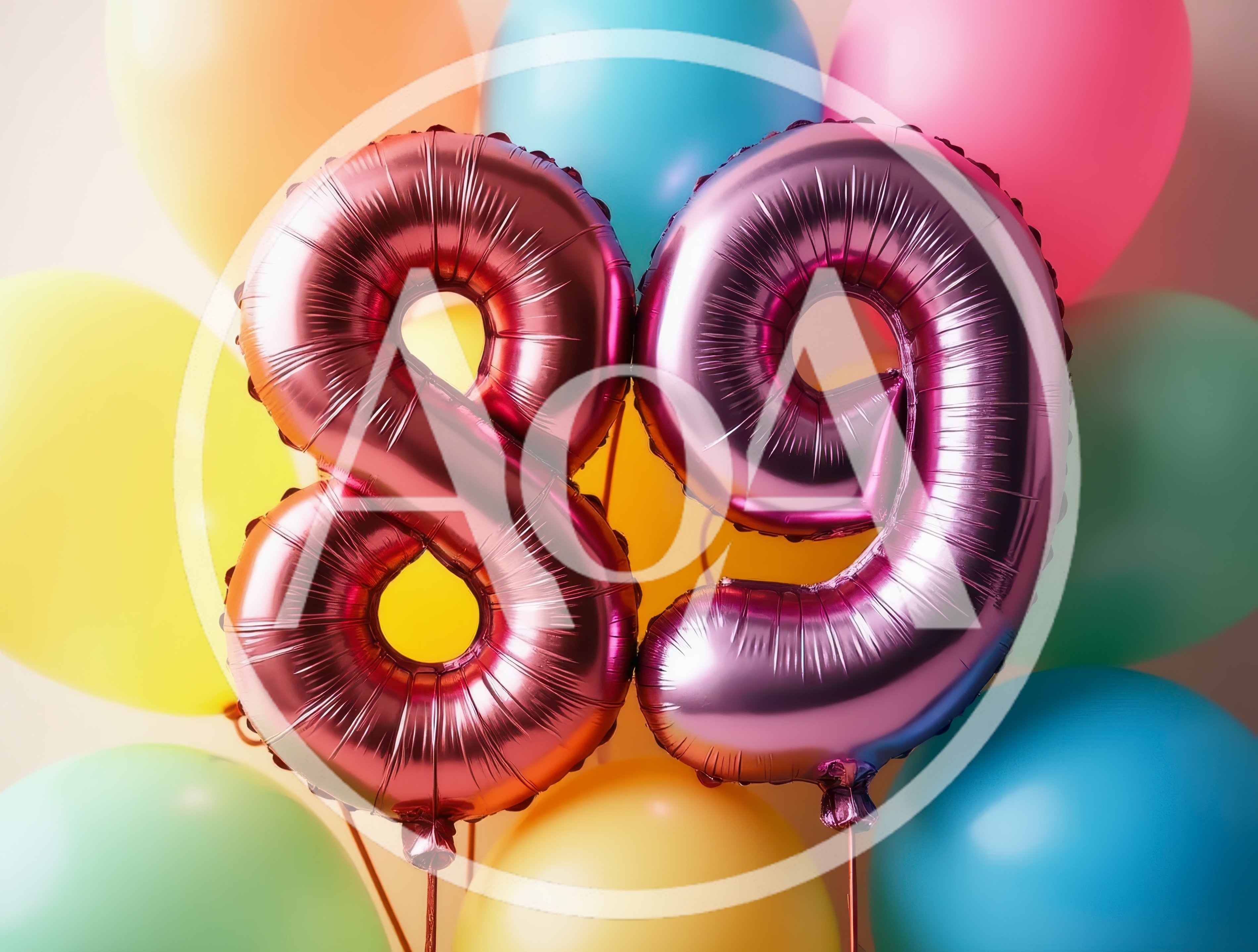 Metallic Number 89 Balloons for Birthday Celebration
