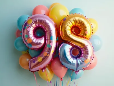 Number 98 Foil Balloons for Birthday Celebration