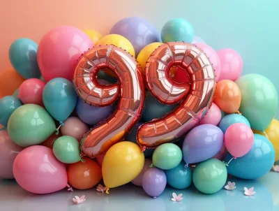 Number 99 Rose Gold Foil Balloons