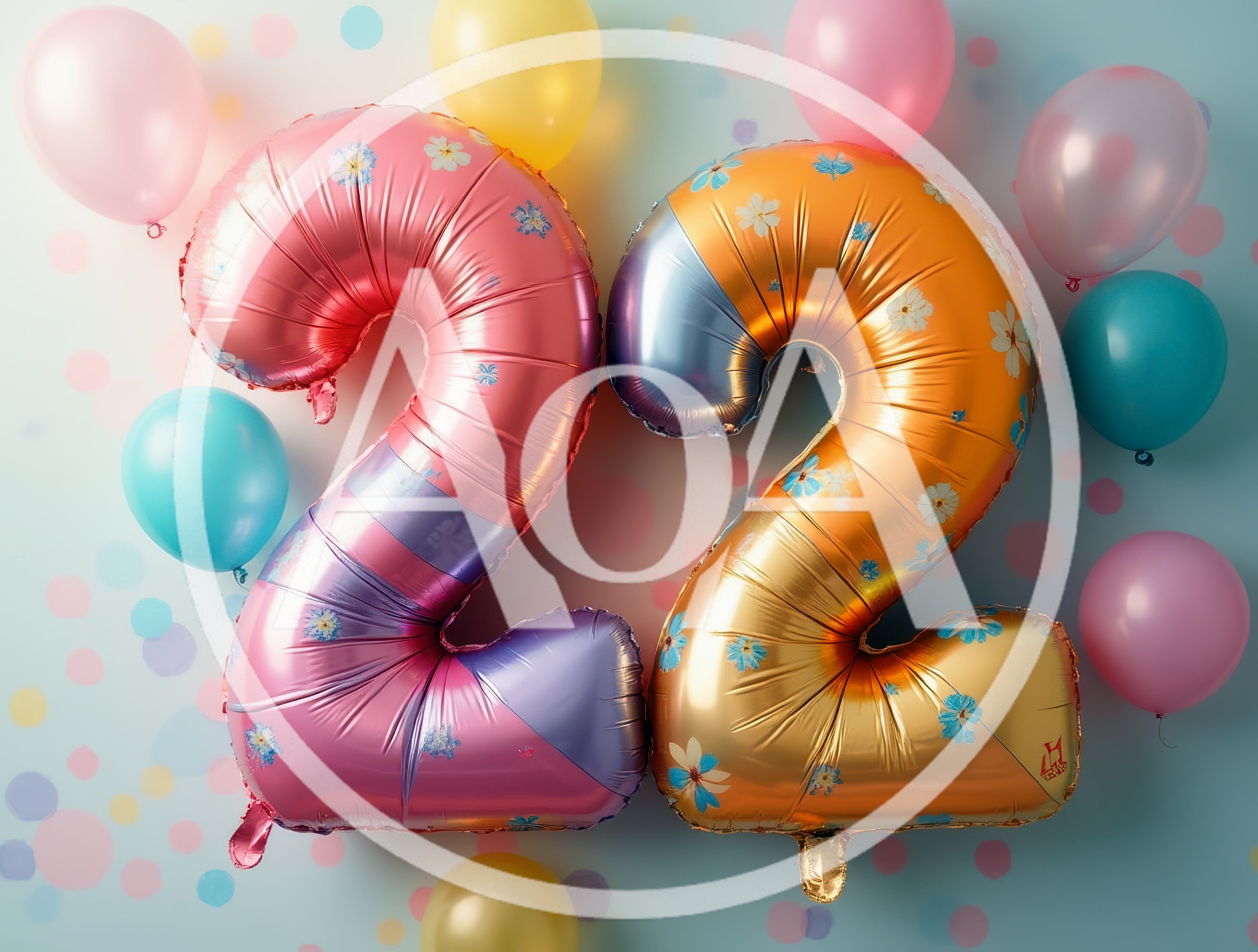 Number Twenty Two Foil Balloons For Birthday Celebration