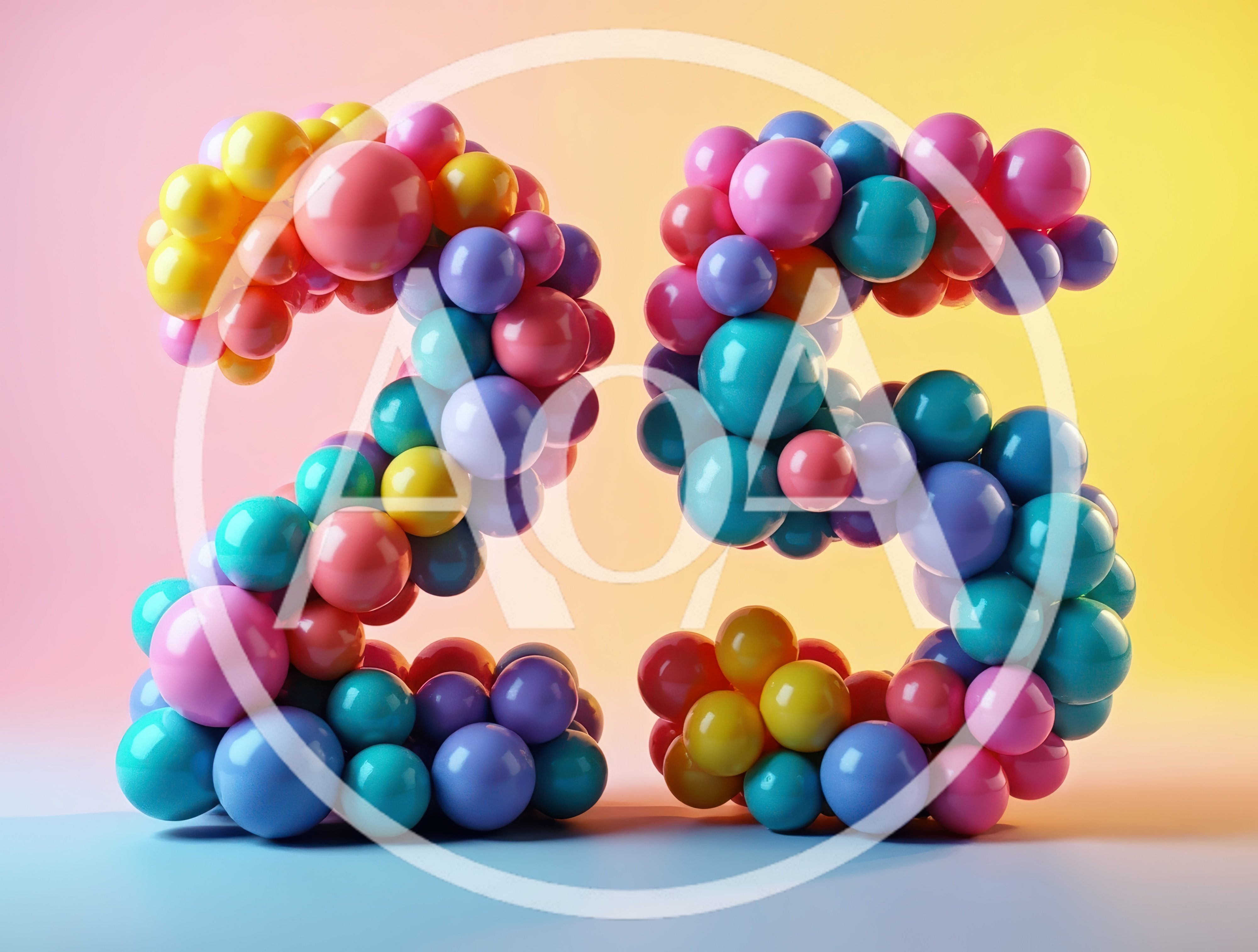 Number Twenty Five Made Of Colorful Glossy Spheres