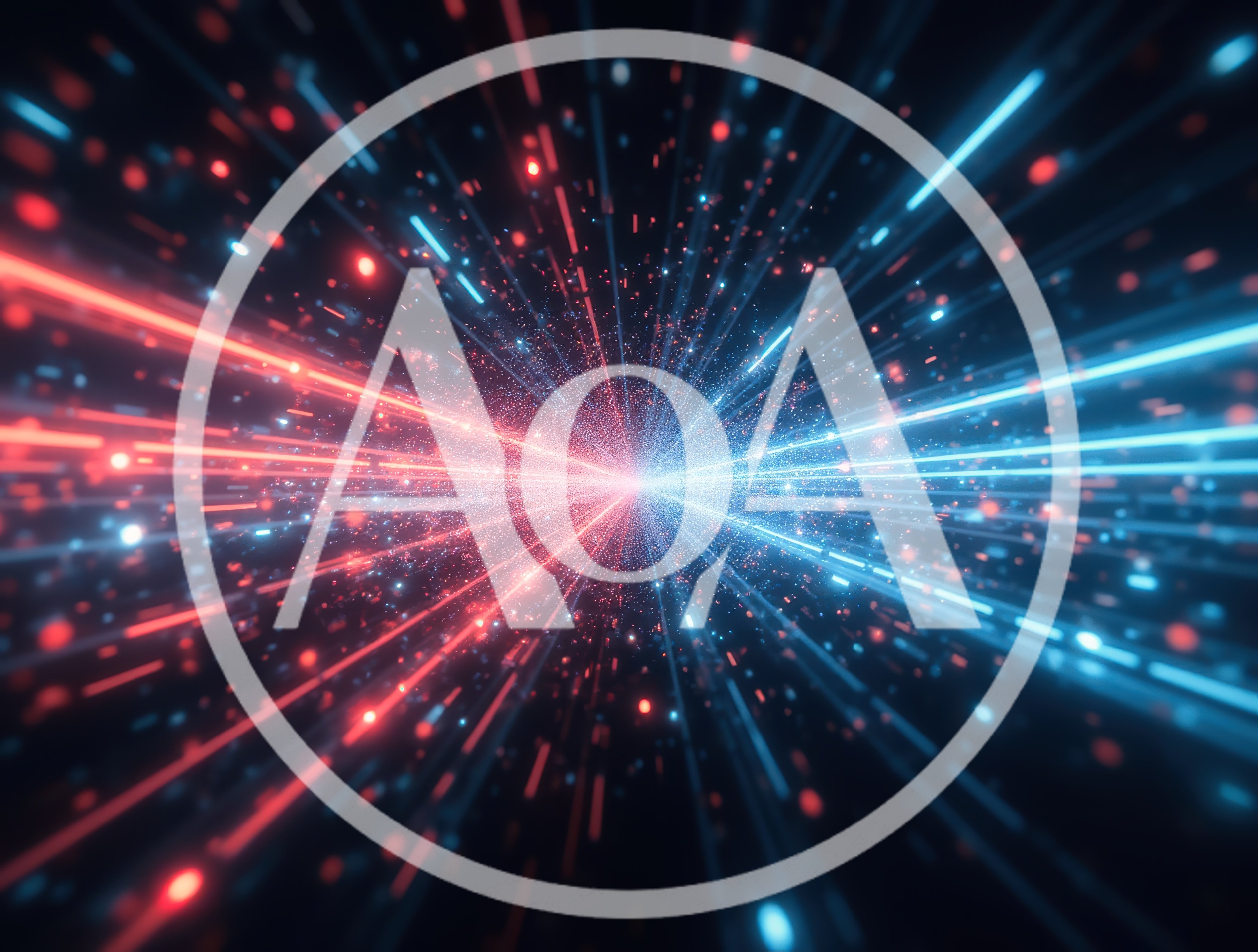 Abstract Digital Tunnel With Red And Blue Light Streaks