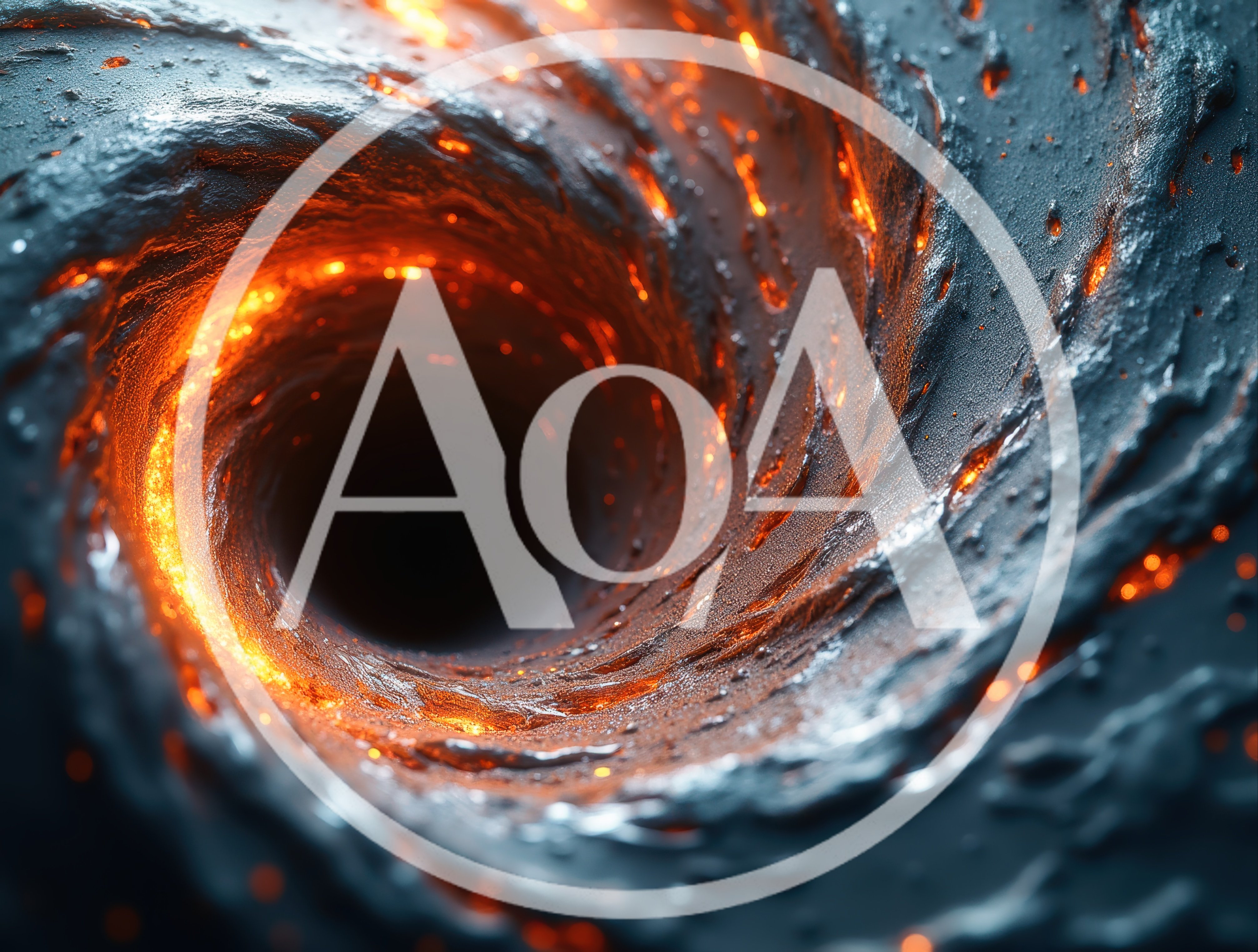 Abstract Vortex Of Molten Metal And Glowing Energy