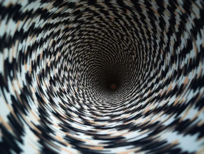Abstract Swirling Tunnel With Geometric Pattern