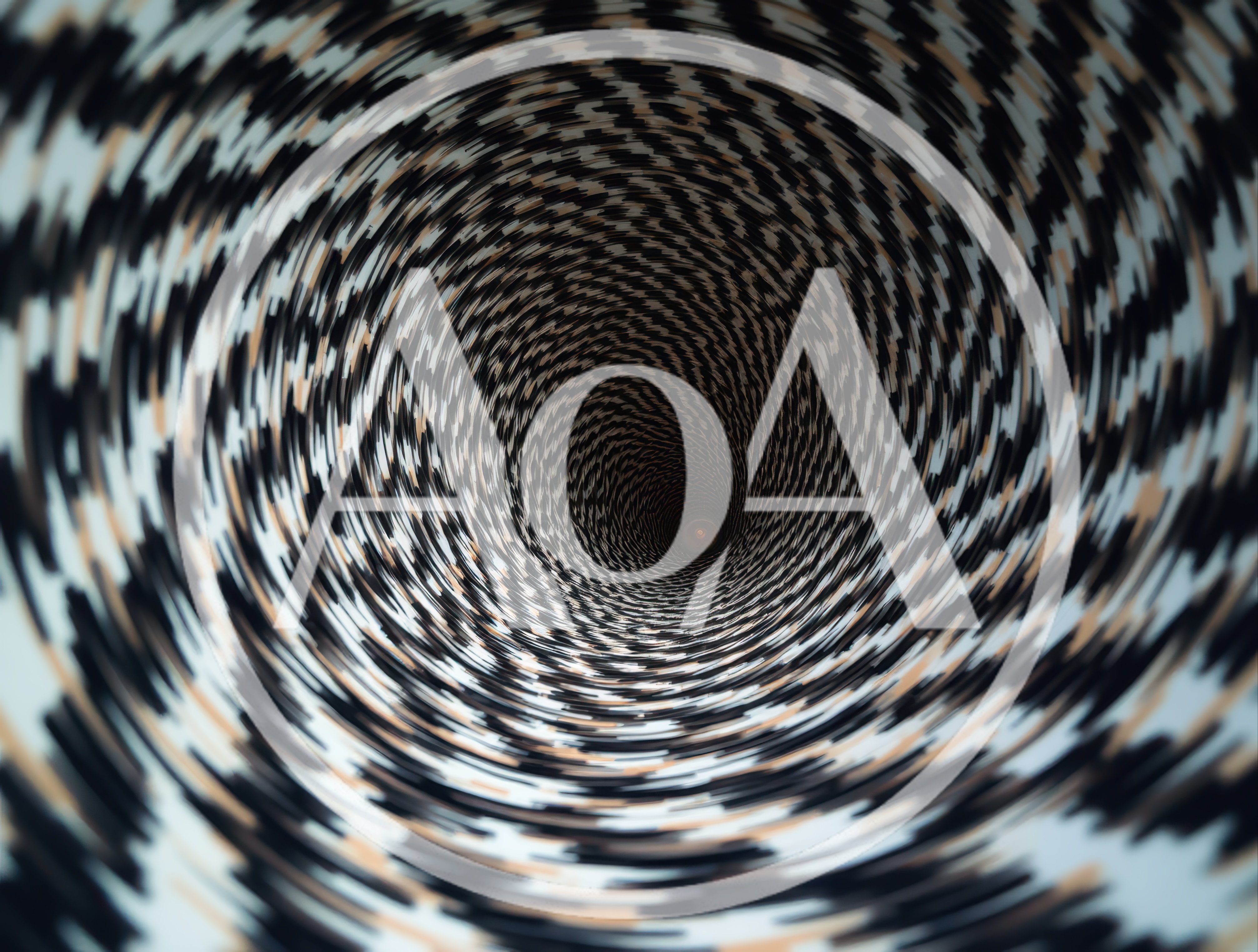 Abstract Swirling Tunnel With Geometric Pattern