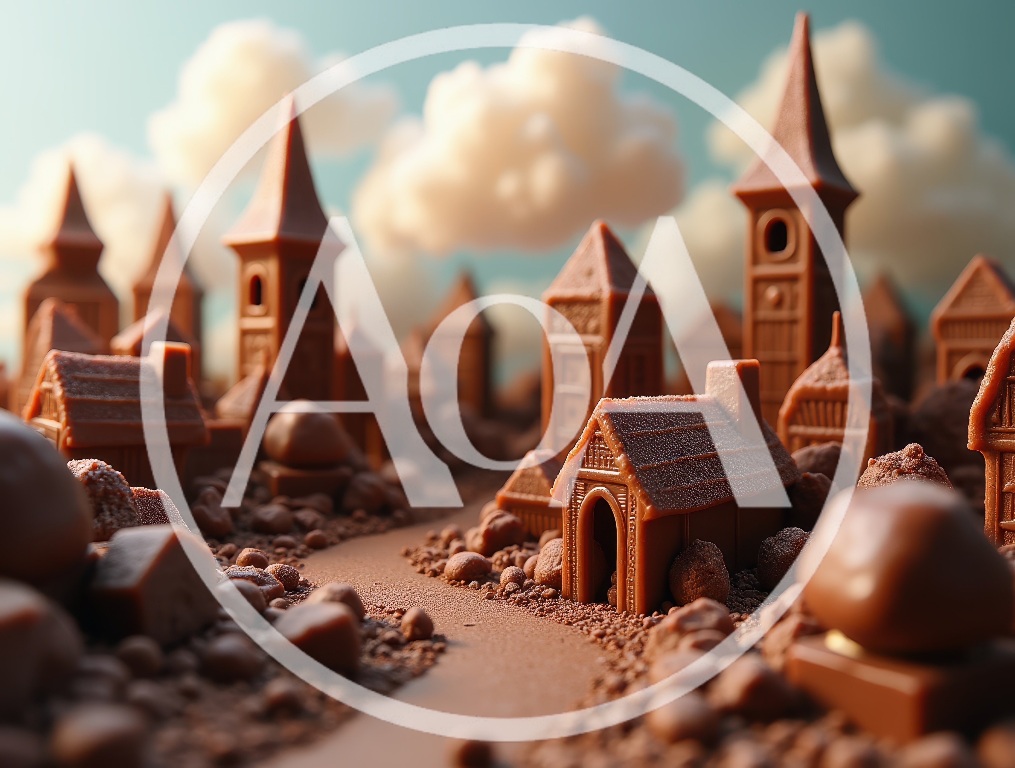 Miniature Chocolate Village Landscape With Edible Buildings