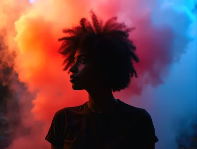 Portrait Of A Young Woman With Afro Hair