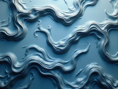 Abstract Blue Paint Swirls Texture Background