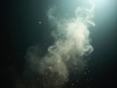 Abstract Smoke And Golden Dust Particles Floating