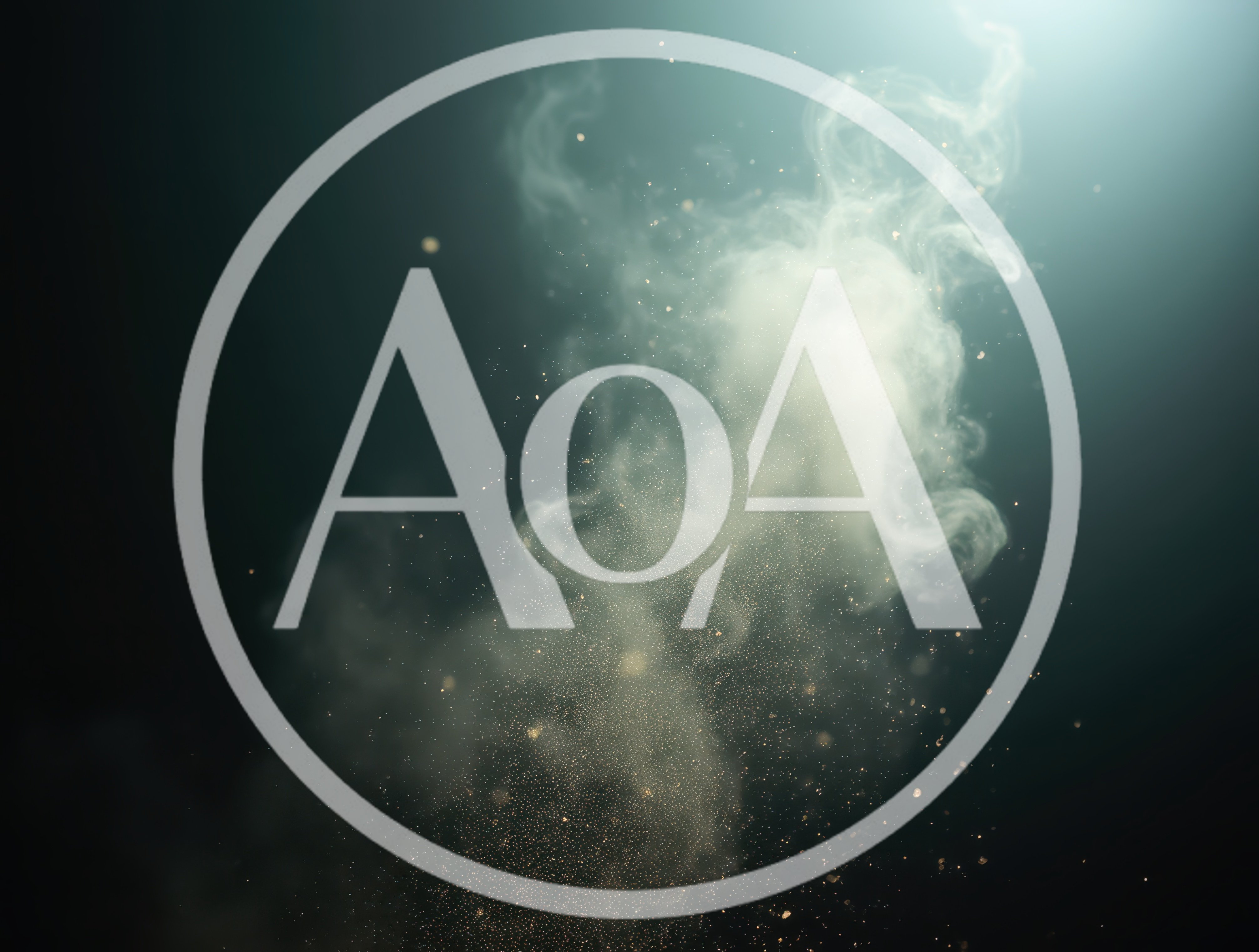 Abstract Smoke And Golden Dust Particles Floating