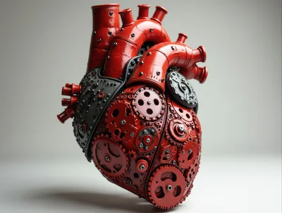 Mechanical Steampunk Heart Sculpture With Intricate Gears