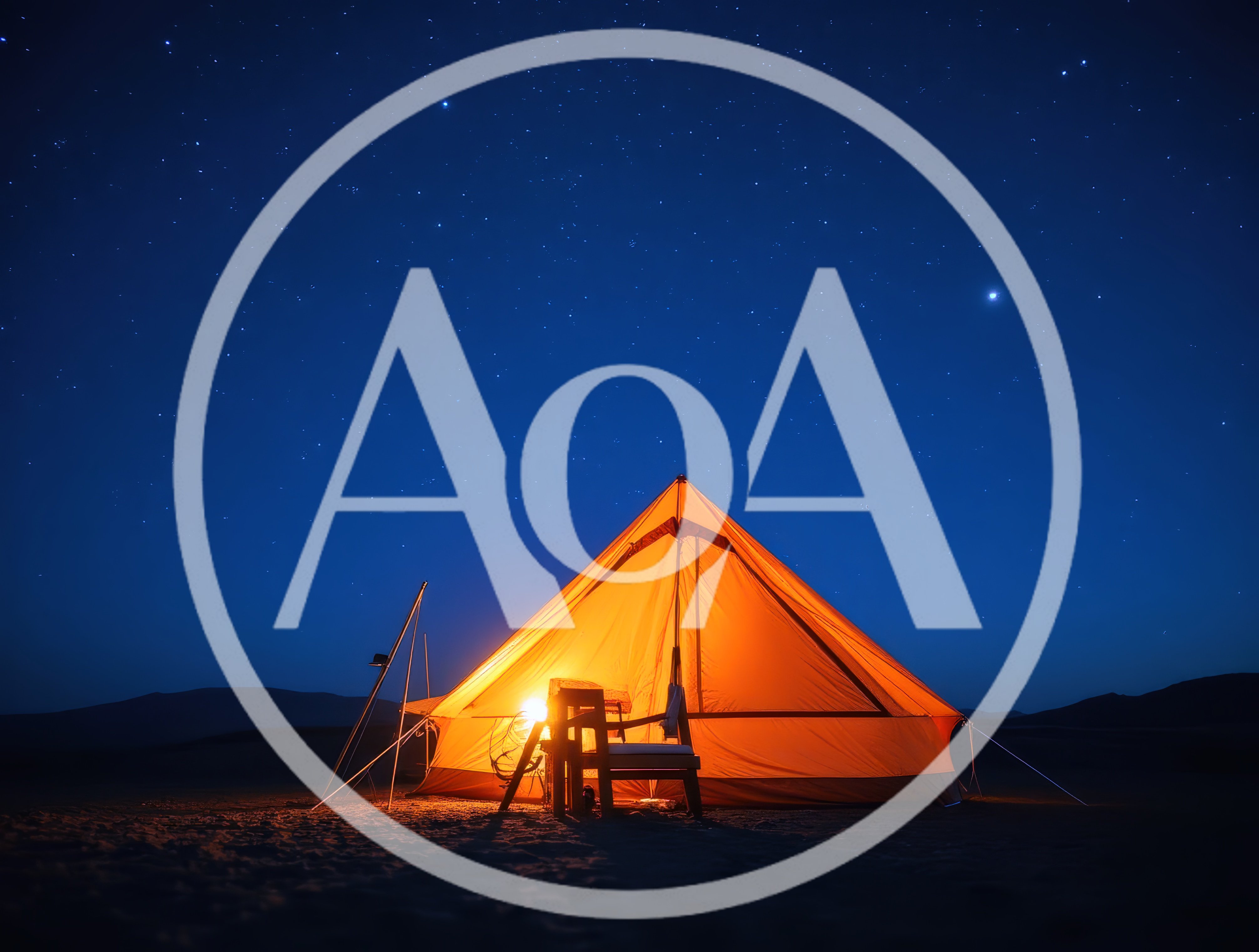 Illuminated Camping Tent Under A Starry Night Sky