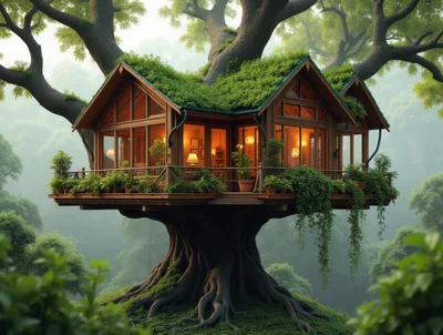 Luxurious Modern Treehouse Nestled In A Lush Forest