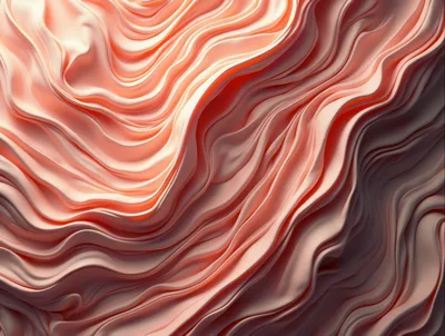 Abstract Flowing Peach Fabric Waves Background