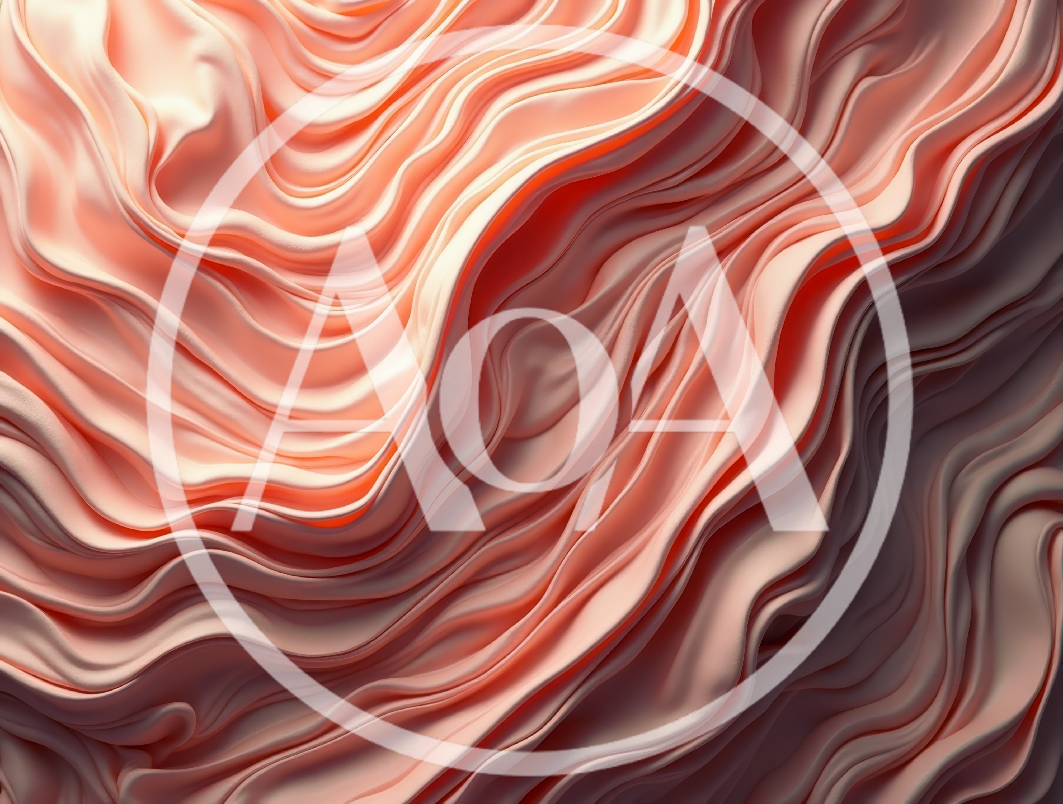 Abstract Flowing Peach Fabric Waves Background