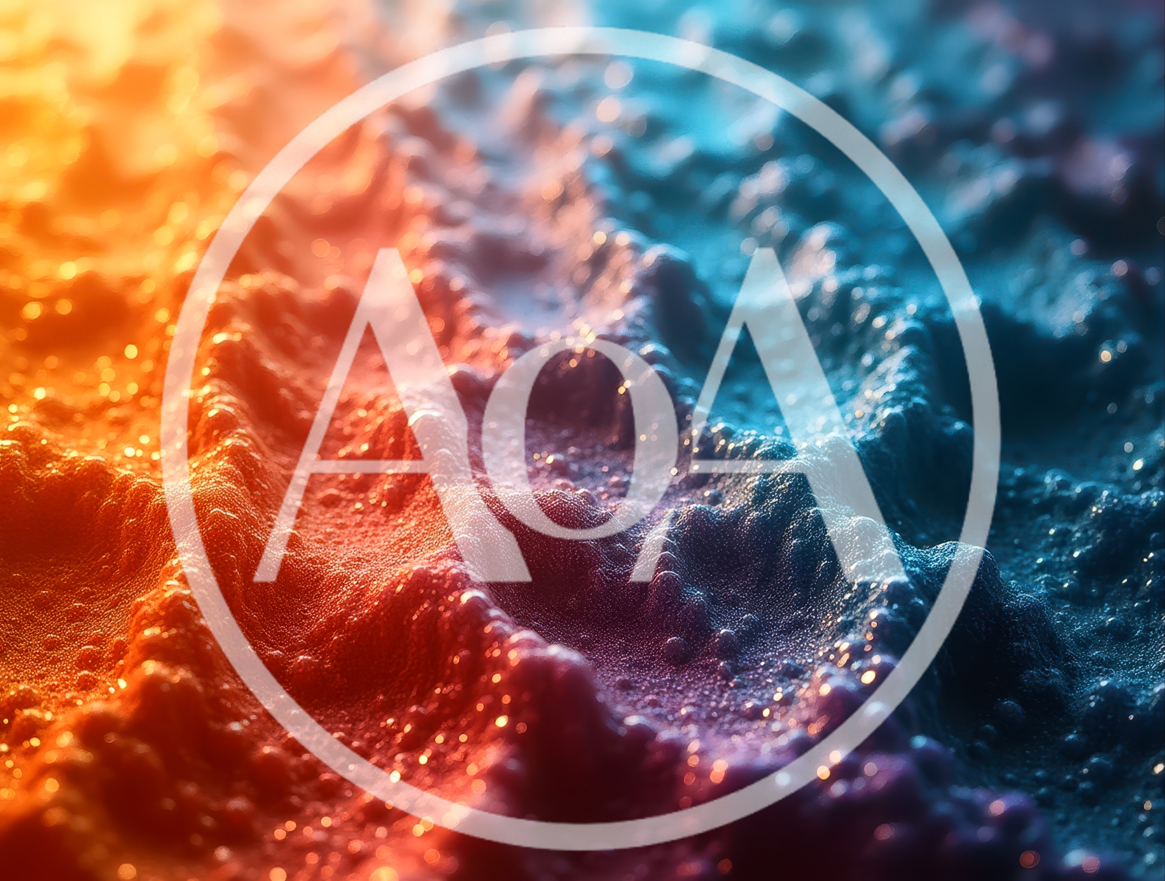 Abstract Textured Landscape With Orange And Blue Gradient