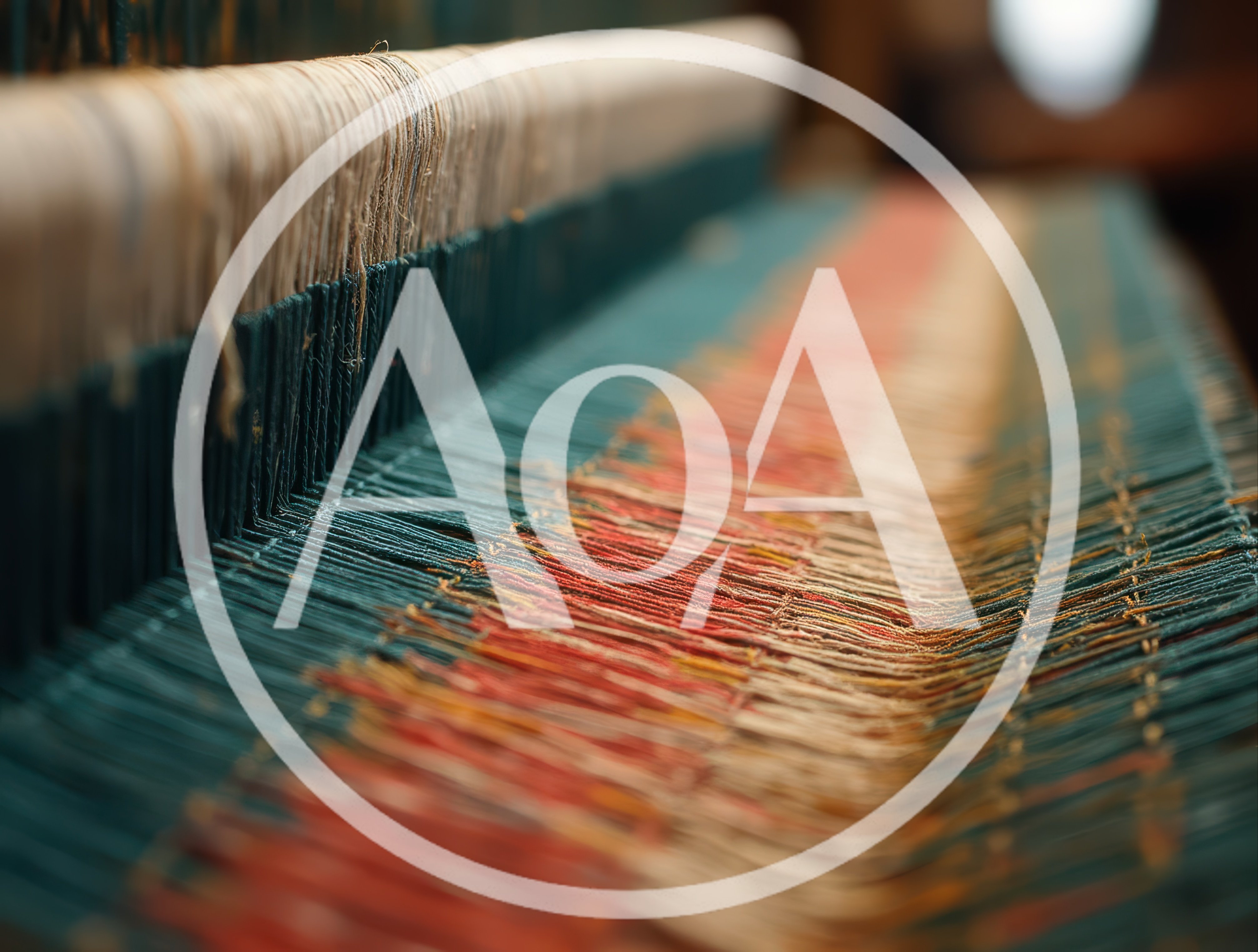 Close Up Of Colorful Threads On A Loom