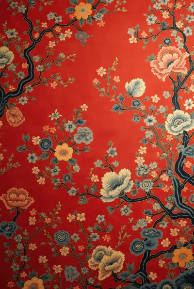 Traditional Chinoiserie Floral Wallpaper Pattern