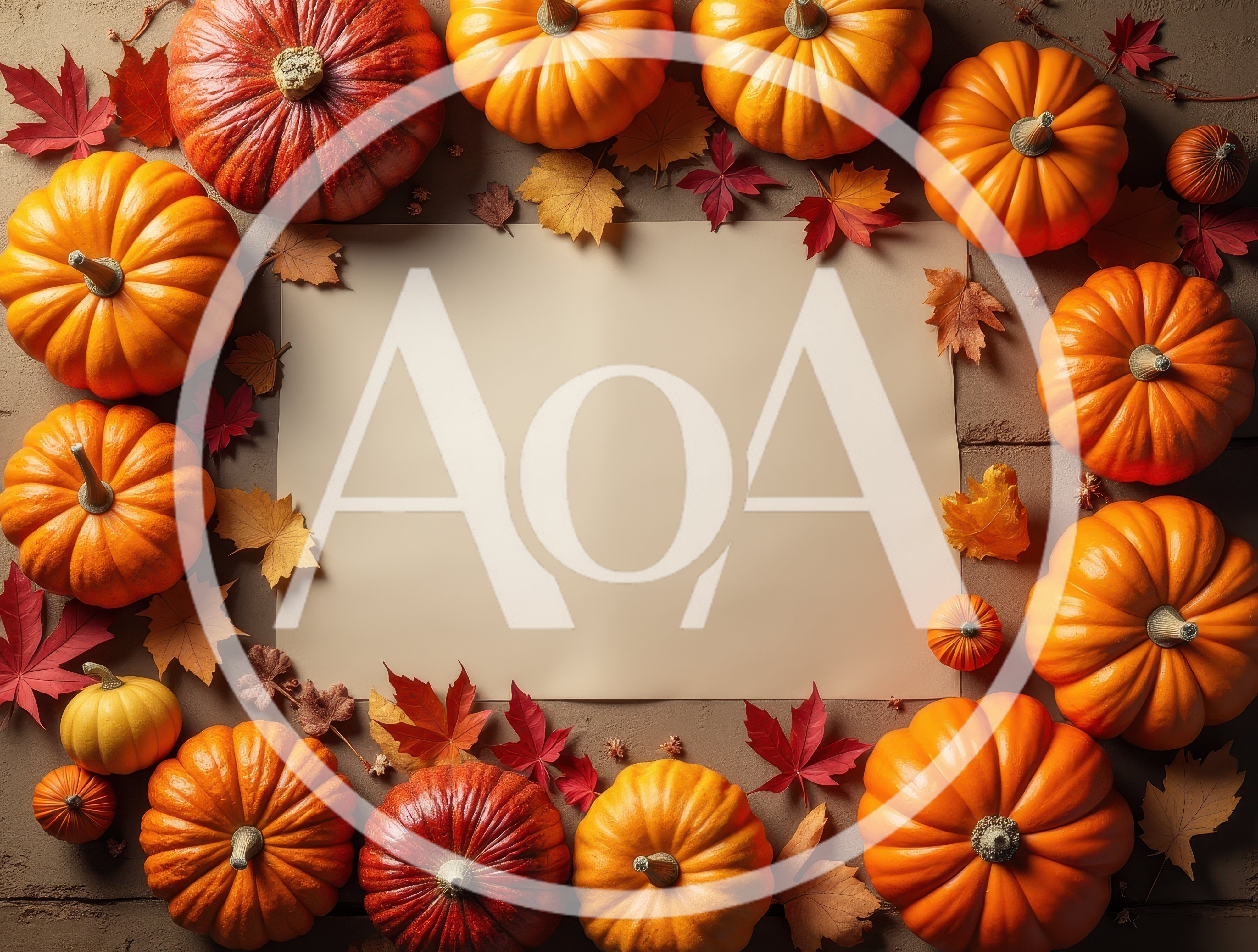 Autumn Pumpkin Border With Blank Paper Frame
