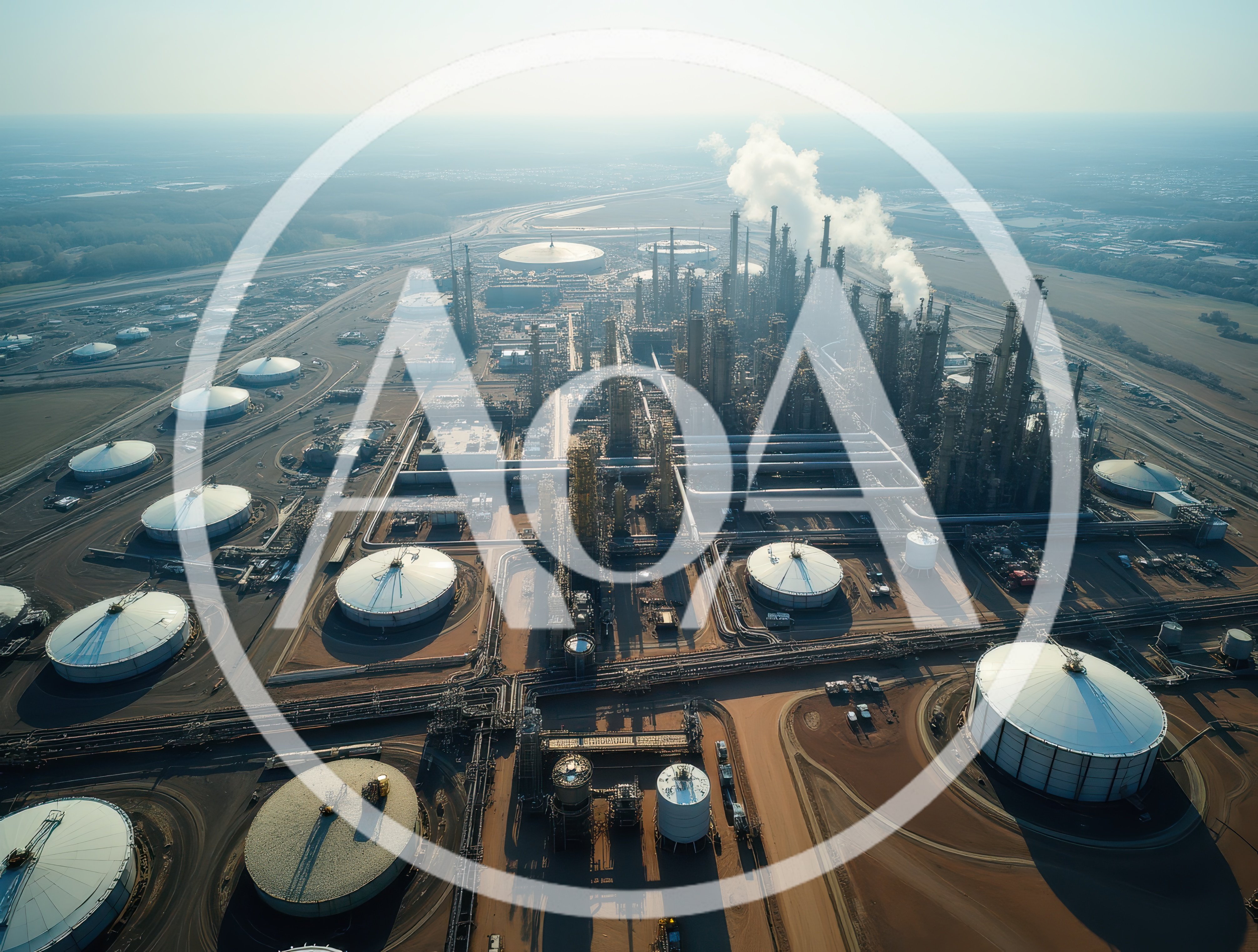 Aerial View Of A Large Industrial Oil Refinery