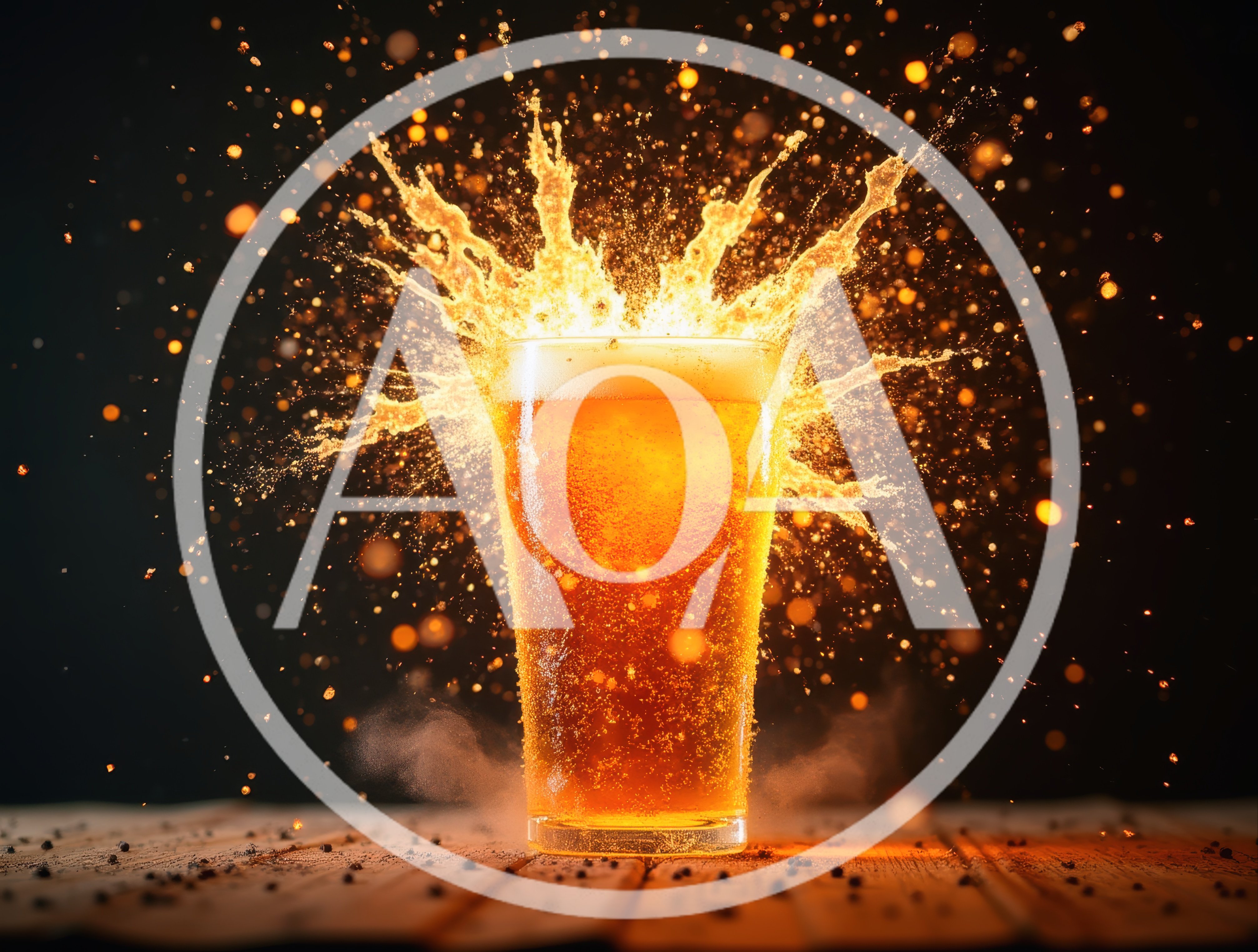 Explosive Beer Glass With Golden Liquid Splash