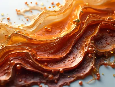 Abstract Liquid Gold And Caramel Flowing Waves