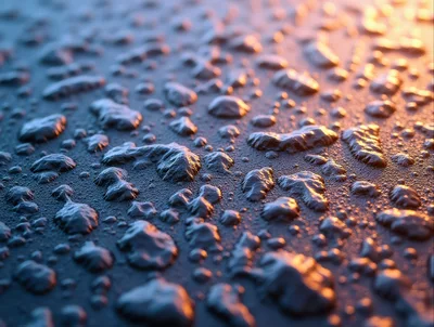 Water Droplets on a Textured Dark Surface