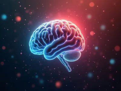 Digital Illustration Of A Human Brain