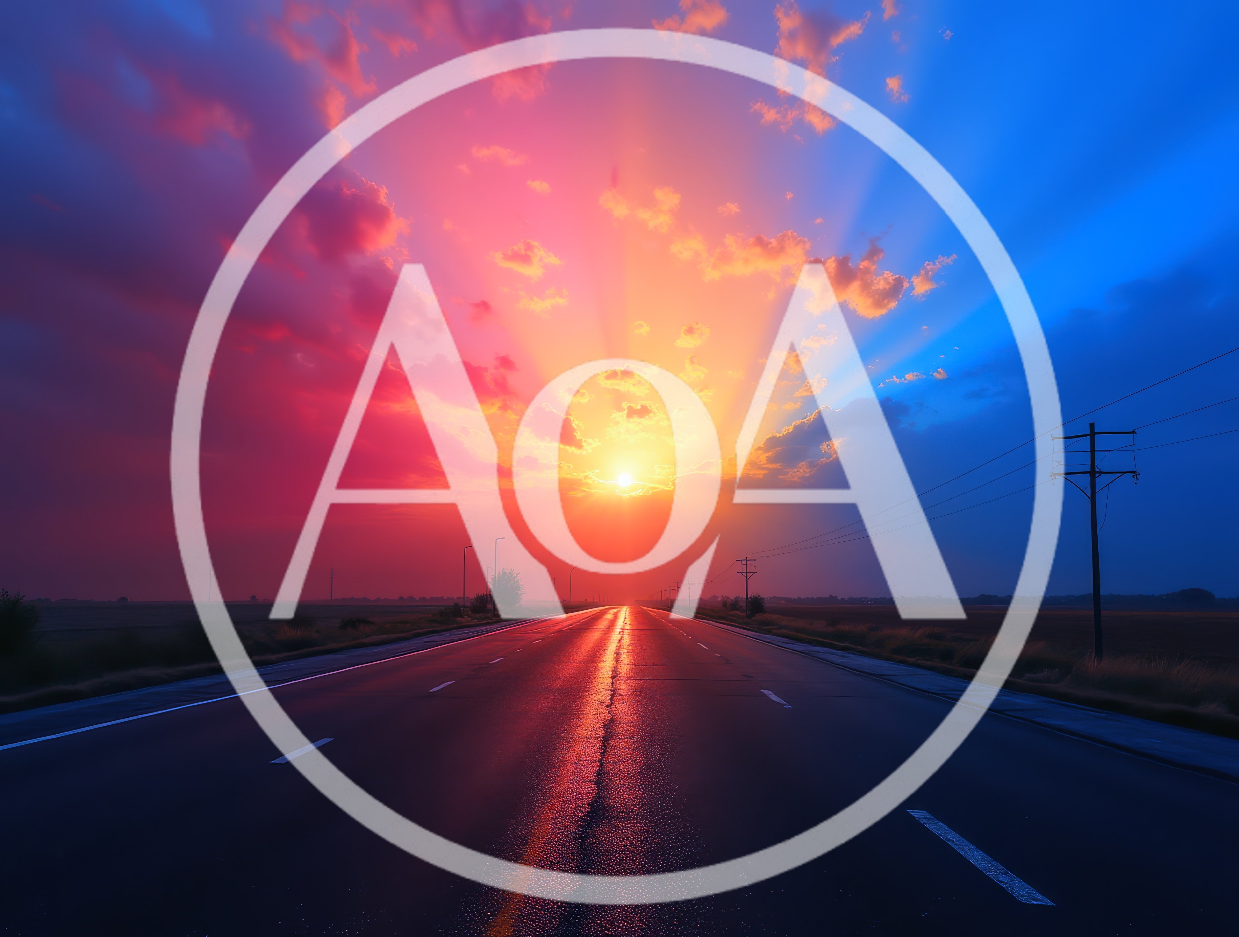 Empty Highway Stretching Toward A Vibrant Sunset