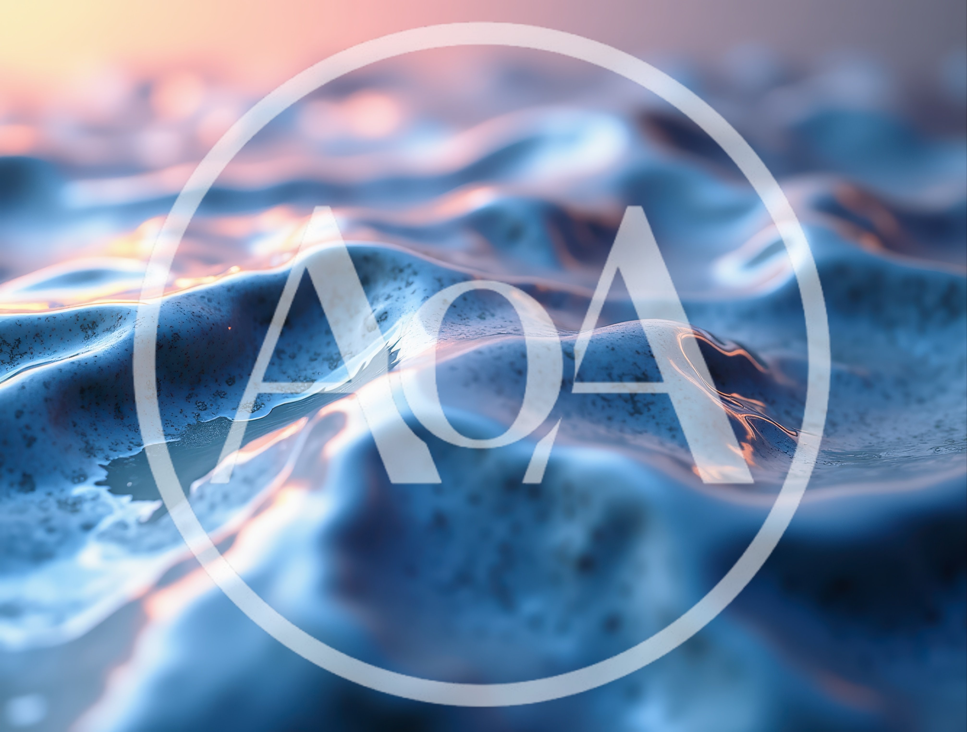 Abstract Wavy Blue Liquid Surface With Soft Lighting