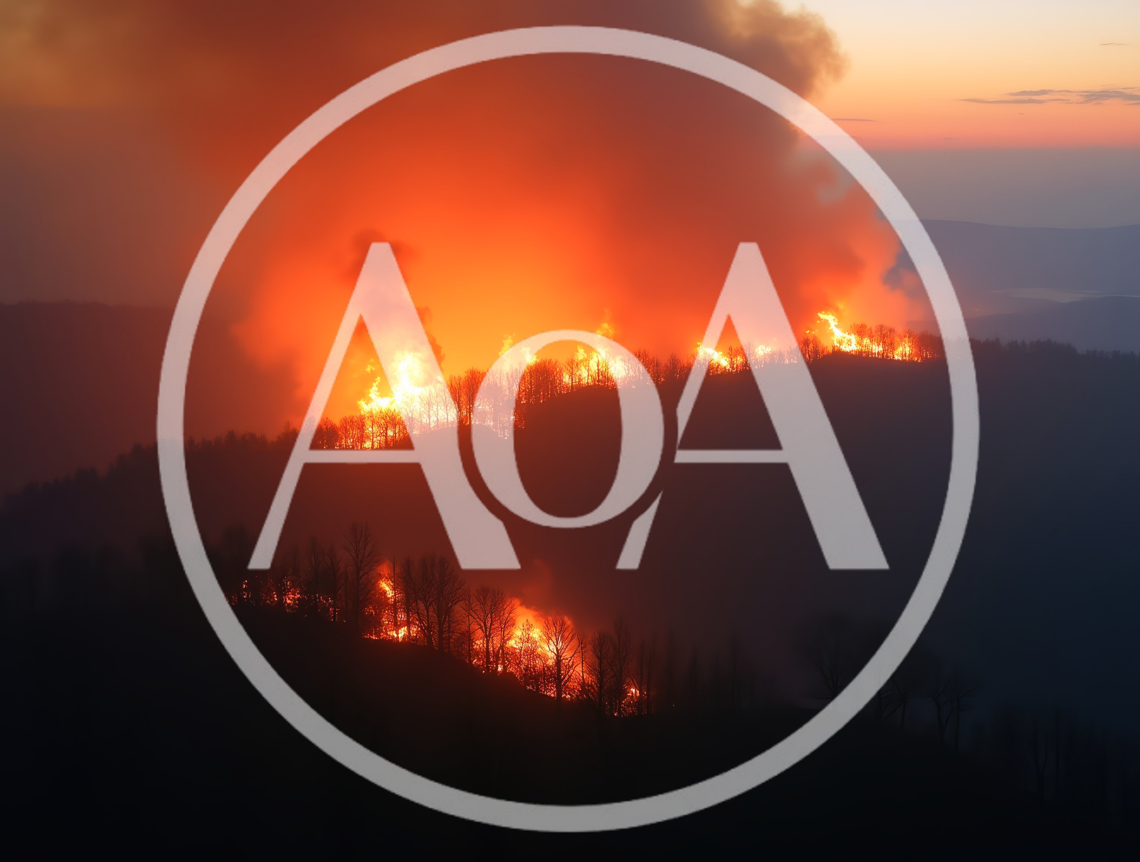 Forest Fire Burning On A Mountain Ridge