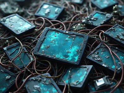 Pile Of Discarded Electronic Circuit Boards And Wires