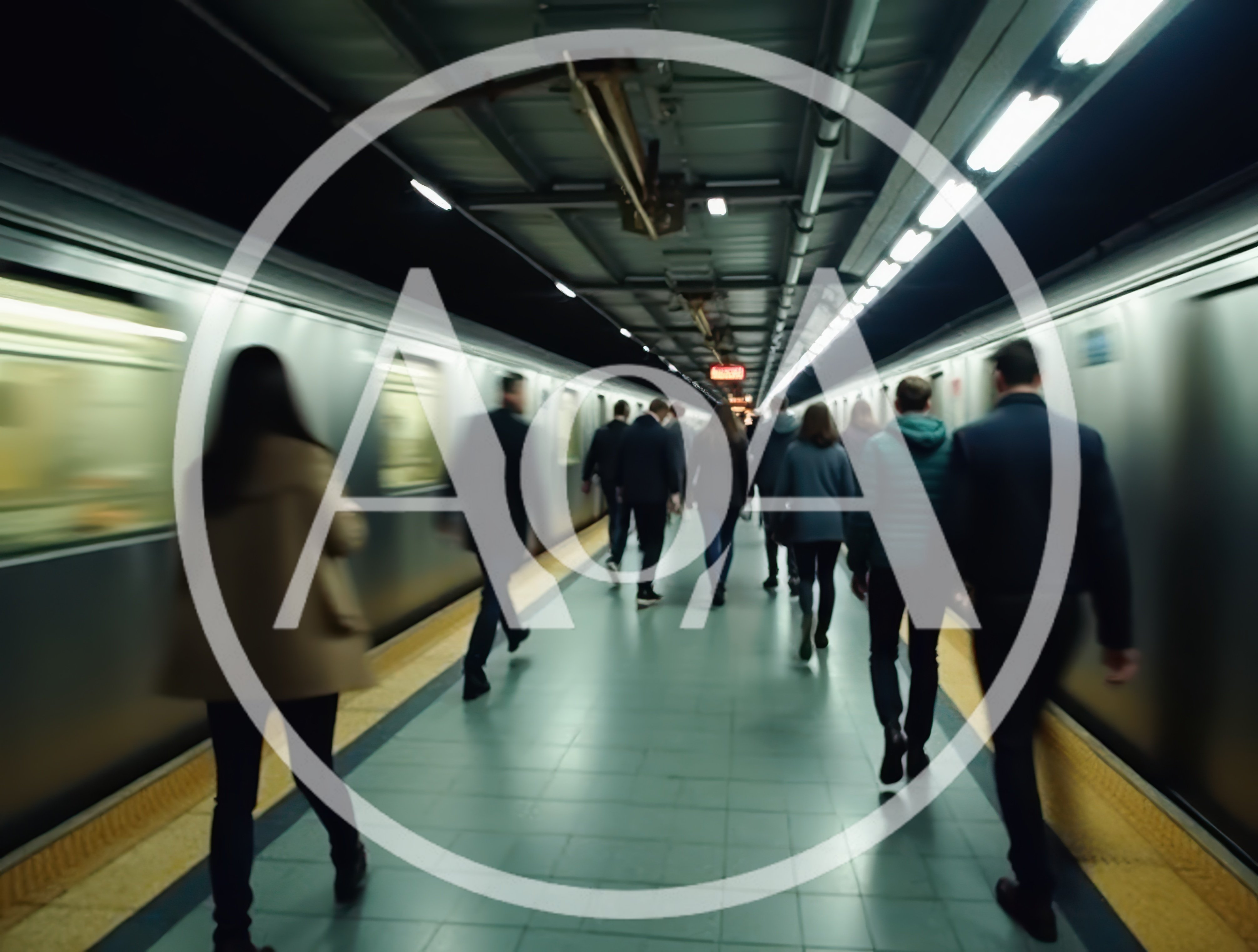 Commuters Walking Through A Busy Subway Station