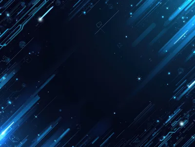 Abstract Digital Technology Background With Glowing Blue Light Streaks