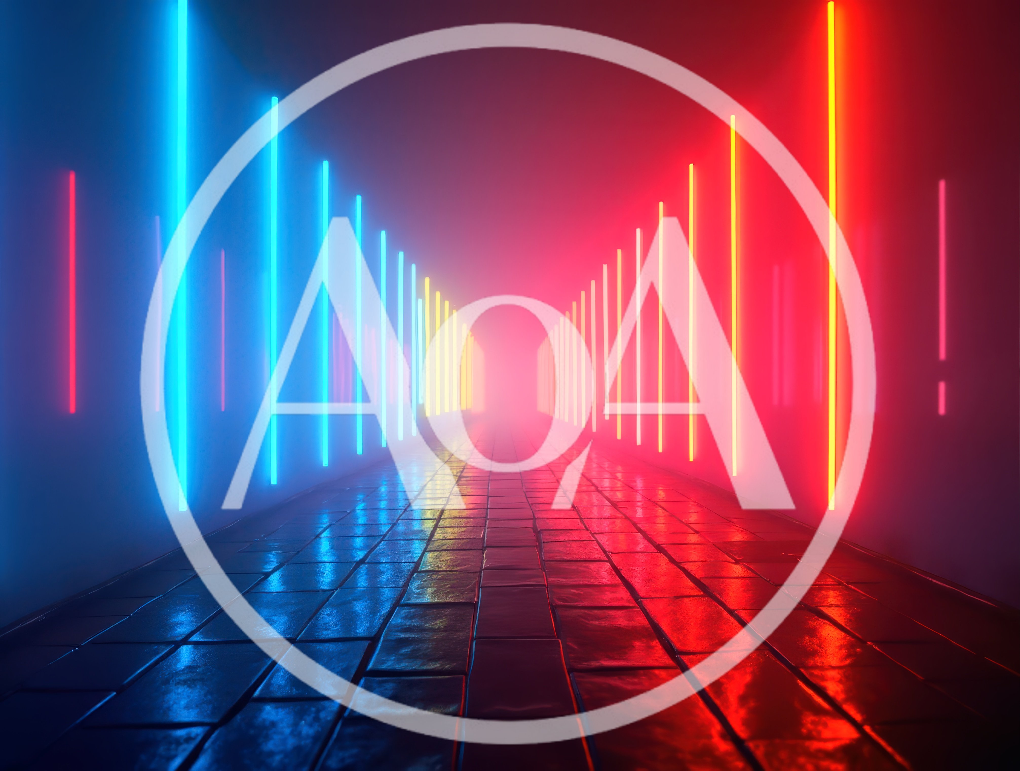 Futuristic Corridor With Glowing Neon Light Strips