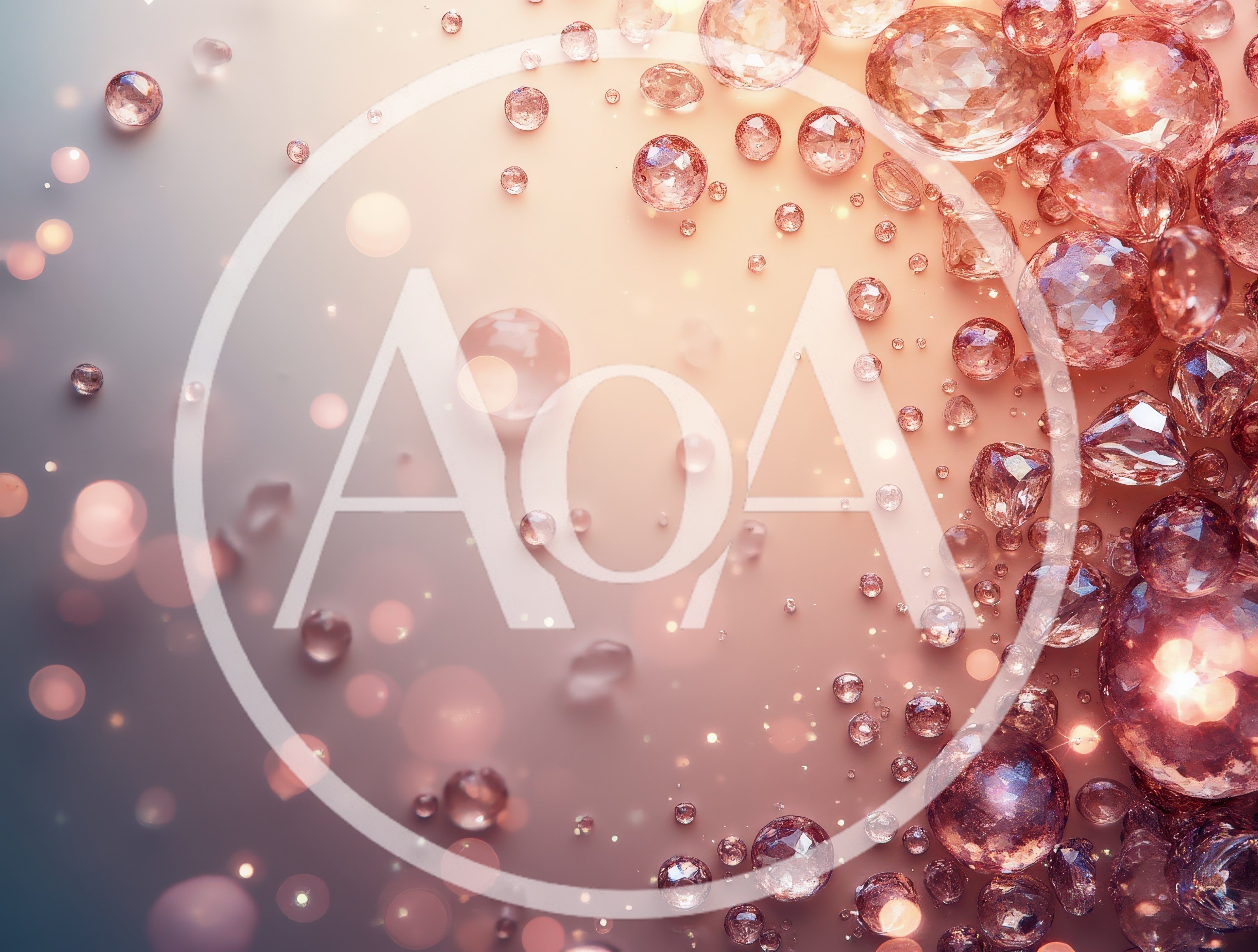 Abstract Background With Sparkling Rose Gold Gemstones