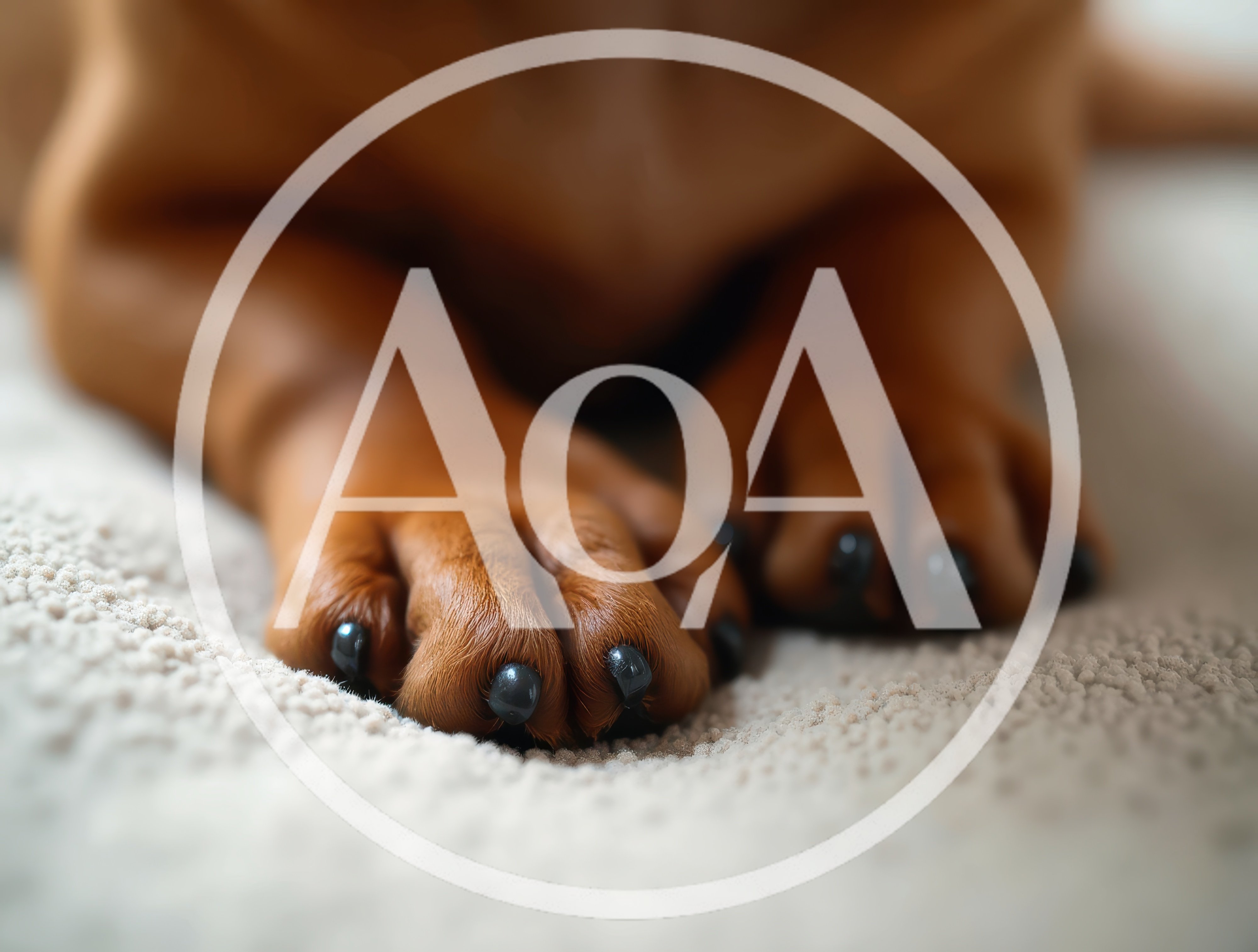 Close Up Of A Dog Paws On Carpet